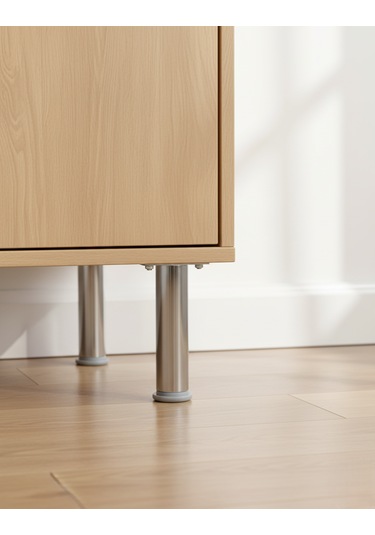 Ludıa Metal Ayarlanabilir 4 Adet Mobilya Ayağı Metal Tablalı 20cm Gri