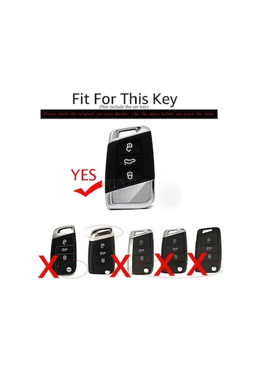 Skoda Superb 2015-2020 Siyah-gold Anahtar Kılıfı