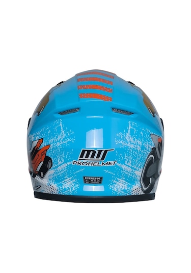 Mts M201 Kapalı Çocuk Motosiklet Kaskı Mavi