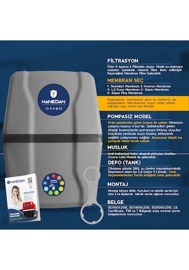 11 Aşamalı 9 Litre 384005324 Yumuşak Içimli Su Arıtma Cihazı