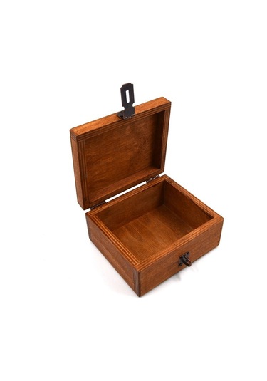 Ahşap Mini Kilit Takılabilir Denge Yoga Figürlü Kutu 14.5cm X 12.5 Cm