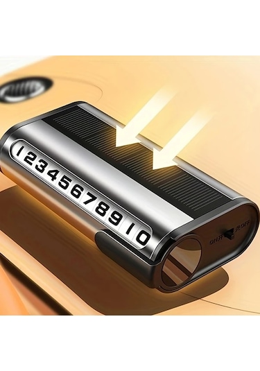 Boatshop1 Kırmızı Güneş Enerjili Şarj Gerektirmeyen Gece Lambası Döner Kadran Gizli Ekran Yüksek Kaliteli Park Numarası Kartı