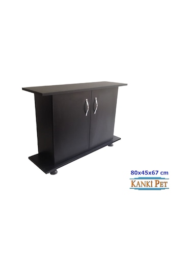 Kanki Pet Lüks Düz Mdf Akvaryum Siyah Sehpa 80 x 45 x 67 CM