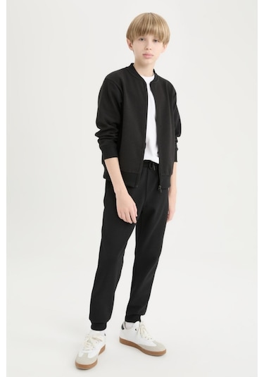 Ahengim AK-2350 Basic Jogger Paça Erkek Çocuk Okul Eşofman Altı - Siyah