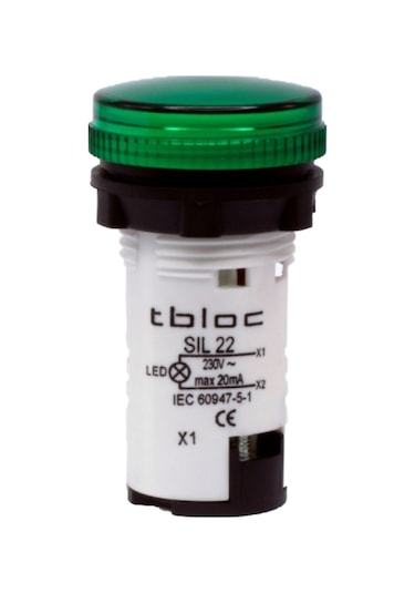Tbloc Sıl22-220 Yeşil Sinyal Lambası Led 220v