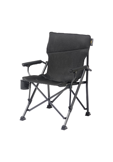 Uquip Roxy Comfort+ Black Edition Yüksek Konforlu Katlanır Kamp Sandalyesi Siyah
