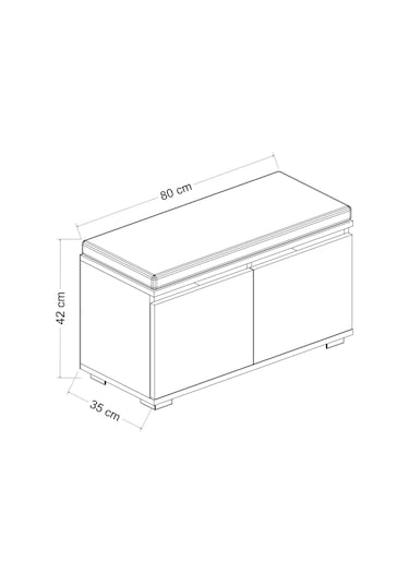 Minar Drago Oturaklı Ayakkabılık Ve Puf - Beyaz