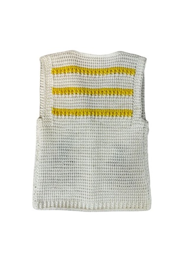 Uretti - Çiğdem 1390 2323 El Örgüsü Uğur Böceği Desenli Örgü Yelek - 1 - 3 Yaş Beyaz