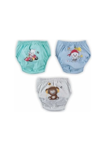 Erkek Çocuk Beyaz Su Geçirmez Yıldız Desenli Alıştırma Külodu