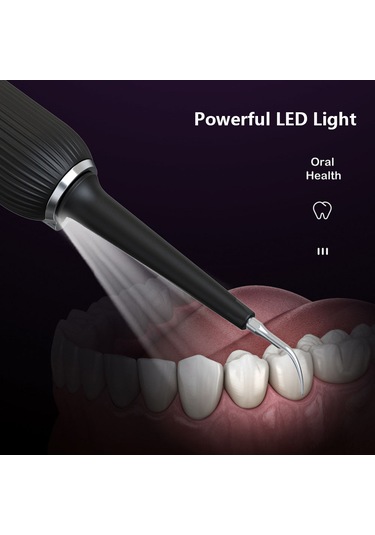 Skycity Ultrasonic Diş Temizleyici: Taş Ve Plak Kaldırıcı, 4 Değiştirilebilir Uç Fırçalama, Dil Temizleme , Ipx6 Su Geçirmez, Siyah Renk
