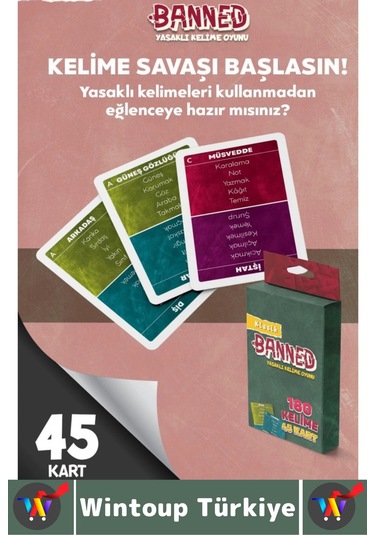 Eğlenceli Aile Arkadaş Okul Sosyalleşme Yaratıcılık Sözel Beceri Gelişimi Oyun Banned-klasik 45 Kart