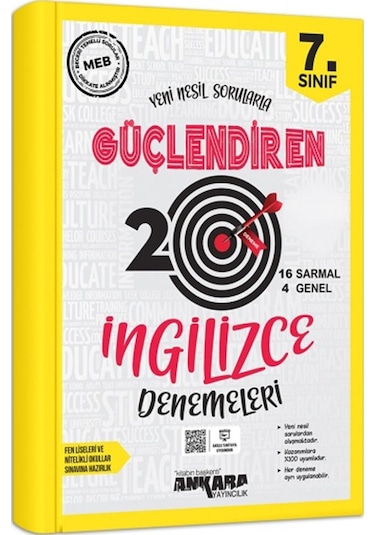 Ankara Yayıncılık 7. Sınıf İngilizce Güçlendiren 20 Deneme Sınavı