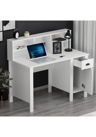 Plus Çalışma Masası Bilgisayar Masası Beyaz