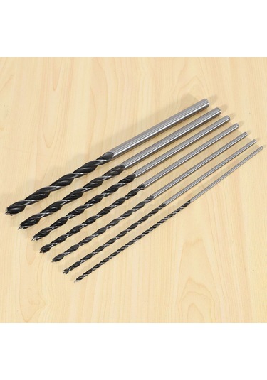 Sointeresting 7 Parça X Uzun Ahşap Matkap Ucu Seti 4mm 5mm 6mm 7mm 8mm 10mm 12mm X 300mm Brad Noktası