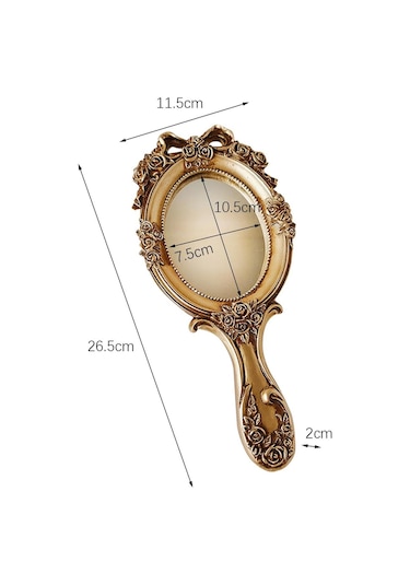 Homyl Vintage El Sı Kozmetik Kişisel Dekoratif Kabartmalı Altın