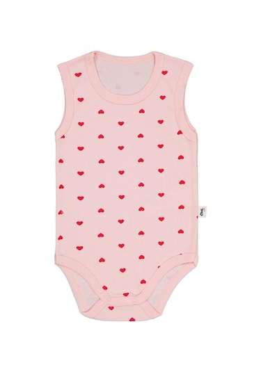 Civil Baby Kalp Baskılı 1-36 Ay Çıtçıtlı Badi Pembe