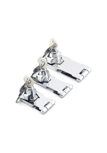 Qingmipy Zink Alaşımlı Giriş Kapısı Kilit, 2.5 İnç 64mm Gümüş Kaplama, Depo Ve Dolap Güvenliği İçin Anahtarlı Kilit Seti