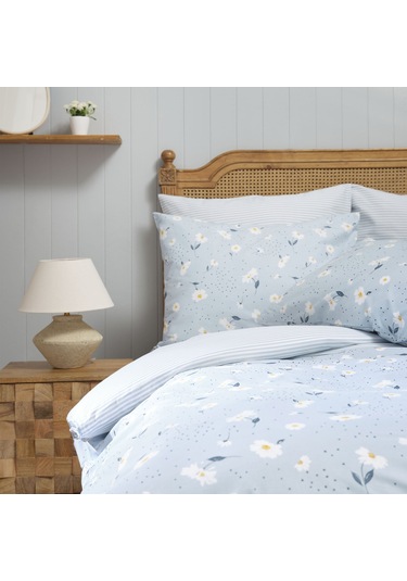 Sarah Anderson Daisy Mint %100 Pamuk Çift Kişilik Nevresim Yastı Mint