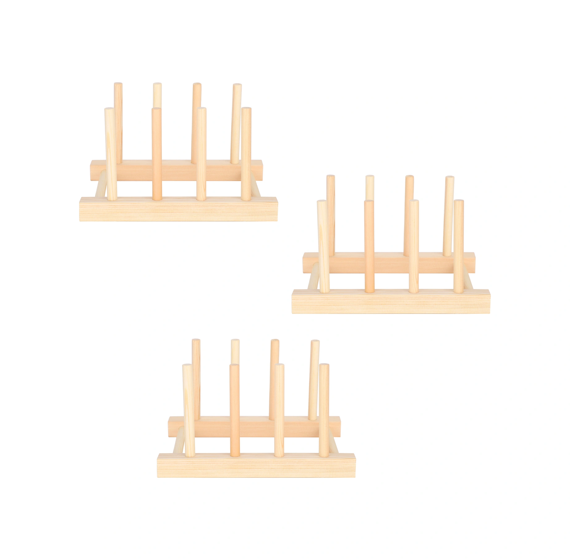 Wezone Ahşap Katlanabilir Tabak, Kitap Ve Gereç Depolama Rafı - Ev Dekorasyonu Ve Organizasyon Aleti 3 Adet Diğer