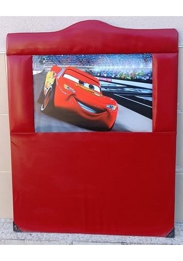 Dk Arabalar Model Suni Deri Tek Kişilik Başlık Kırmızı 100 CM