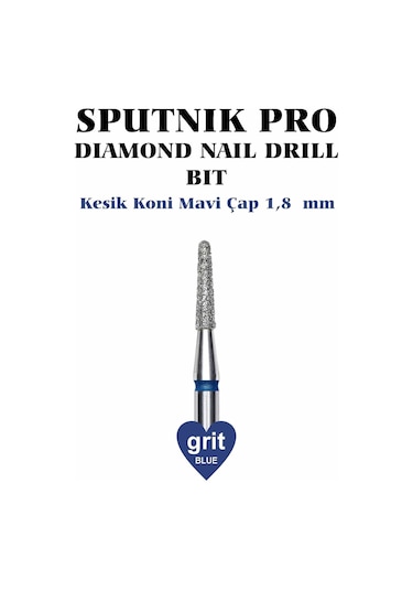 Elmas Kesik Koni Freze Mavi Çap 1,8mm