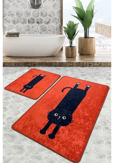 Comfort Banyo Halısı Djt 2 Li Set Turuncu