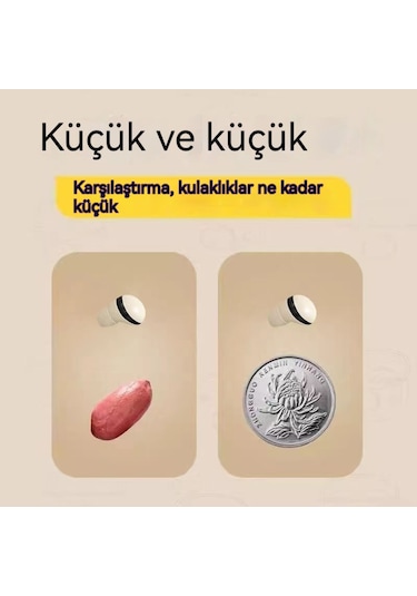 Lıcorıce Görünmez Bluetooth Kablosuz Kulaklık Mini Ultra Küçük Minyatür Ağrısız Kulak İçi Kulaklık Sarı