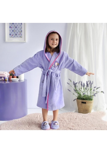 Milk&moo Kadife Çocuk Bornoz Küçük Deniz Kızı 5-6 Yaş