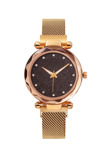 Samdoo Kadınlar İçin Pırlanta Takılı Yıldız Gökyüzü Dialı Milana Kayışlı Manyetik Kutulu Rose Gold Çelik Kasa Kol Saati Diğer