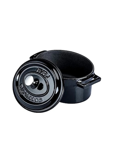 Siyah Metal Oval Mini Tencere, Kullanışlı Ve Şık 0