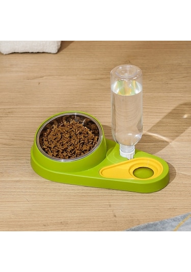 Cbtx Kedi Ve Köpek Mama Ve Suluk Pet Yeme Seti Kombinasyon Kasesi Yeşil