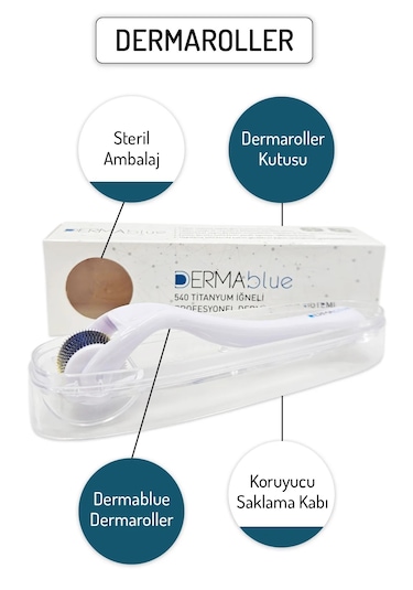 Dermablue 0.50mm Dermaroller 540 Titanyum Iğneli Orijinal Derma R