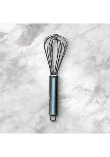25 Cm Premium Metal Lüx Çırpıcı 2 Mm Kalınlık Profesyonel Mutfak Gümüş