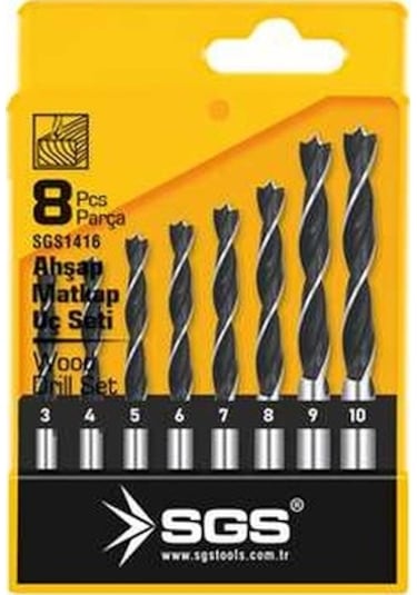 Sgs 8 Parça Ahşap Matkap Ucu Seti