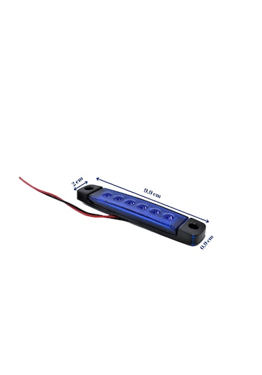 10 Adet Mavi Parmak Lamba 6 Led 12v 24v