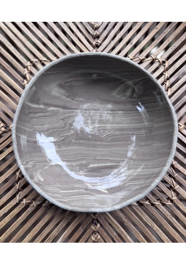 Argile Rouge Büyük Joker Kase El Yapımı Stoneware Gri