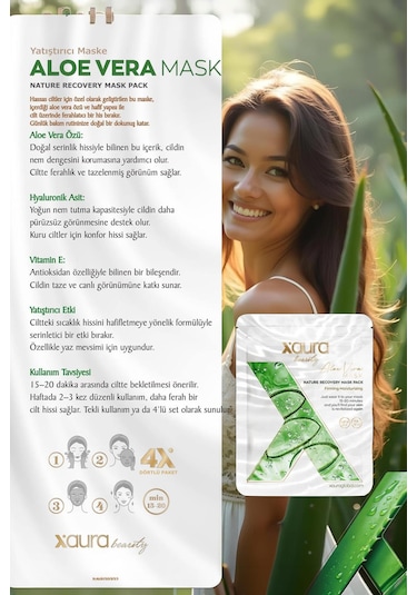 Xaura Global Aloe Vera Mask 4'lü Paket