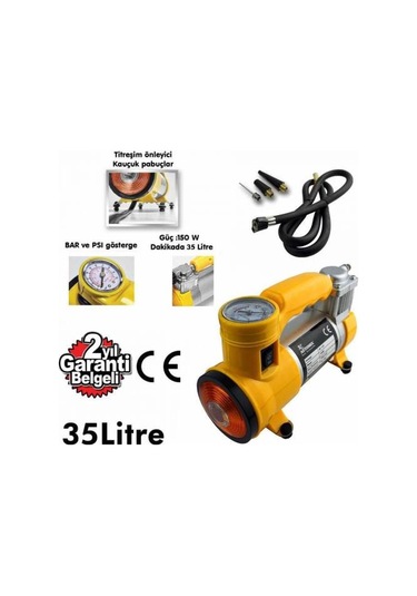 Metal Hava Kompresörü Işıklı 12 Volt