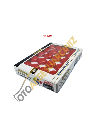 A Kalite Mefsa Bijon Kapağı Düz 19 Mm Kırmızı 20 Li Set