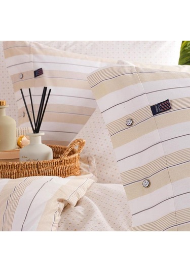 Blue Marine Çift Kişilik Nevresimli Pike Takımı Aura Bej Bej