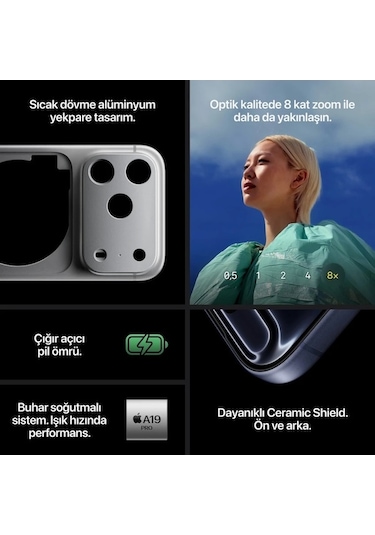 Apple iPhone 17 Pro Max 256 GB (Apple Türkiye Garantili)