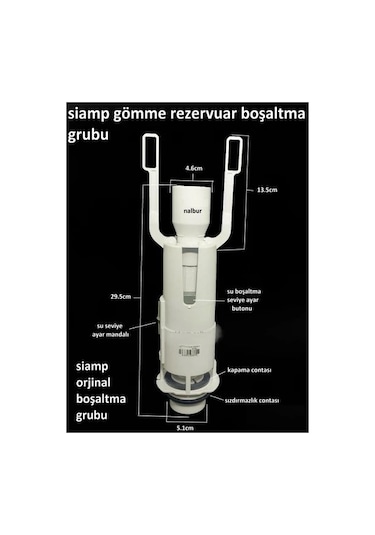 Tema Sıamp Gömme Rezervuar Verso-80 Boşaltma Grubu Beyaz