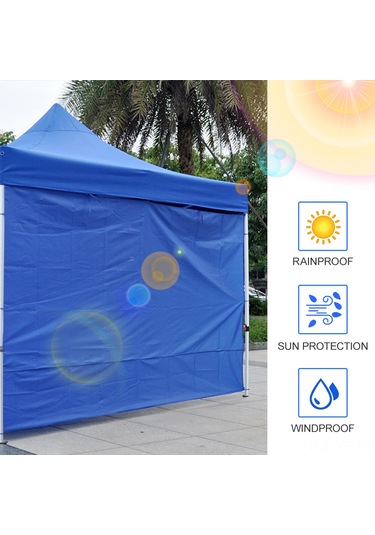 Yifomall Mavi Şeffaf 3m Tente Çevre Örtüsü - Güneşten Koruma - 210d Oxford Malzeme - 3x1.9m Boyut Mavi