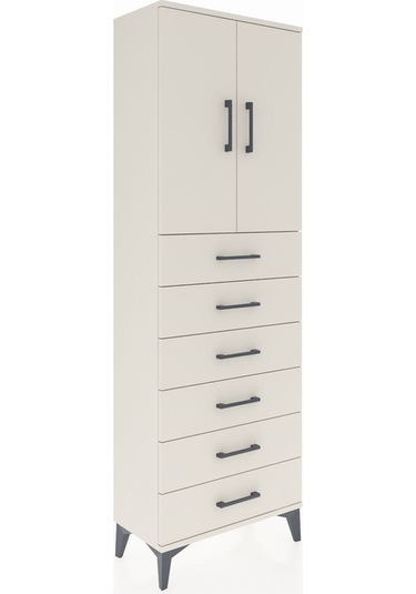 Arges Dolap 2 Raflı 6 Çekmeceli 2 Kapaklı 60x30x182 Aytaşı-ay... Aytaşı