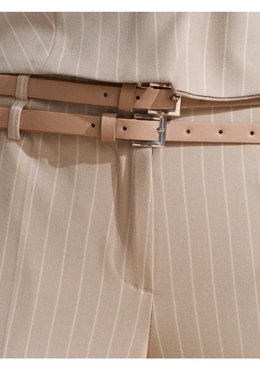 Dilvin 72129 Çift Kemerli Pantolon-bej Bej