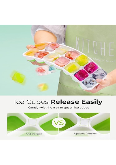 Padalink 4'lü Silikon Buzluk Seti: Hızlı Buz Hazırlama, Kapaklı, Pratik Kullanım - Dıy Soğuk İçecekler İçin Çok Renkli