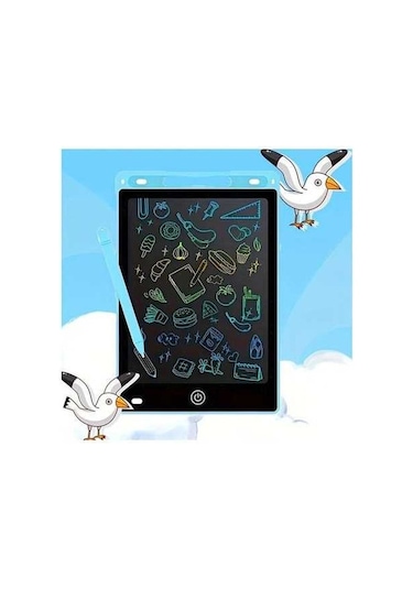 Trendooze 8.5 Inç Çocuk Yazı Tahtası Aheayuan Eğitici Çizim Defteri Işık Mavi Renkli Açık Mavi Çok Renkli