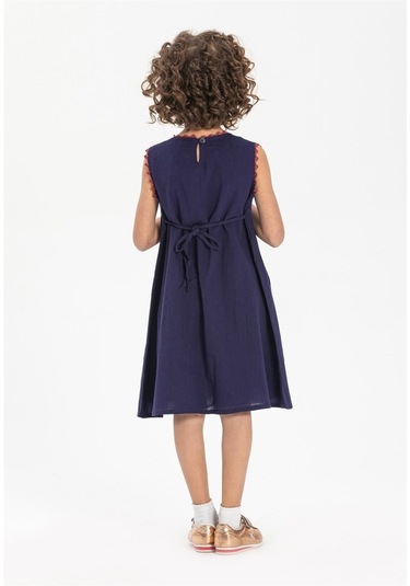 Burçak Şile Bezi Kız Çocuk Elbise Mor Mor