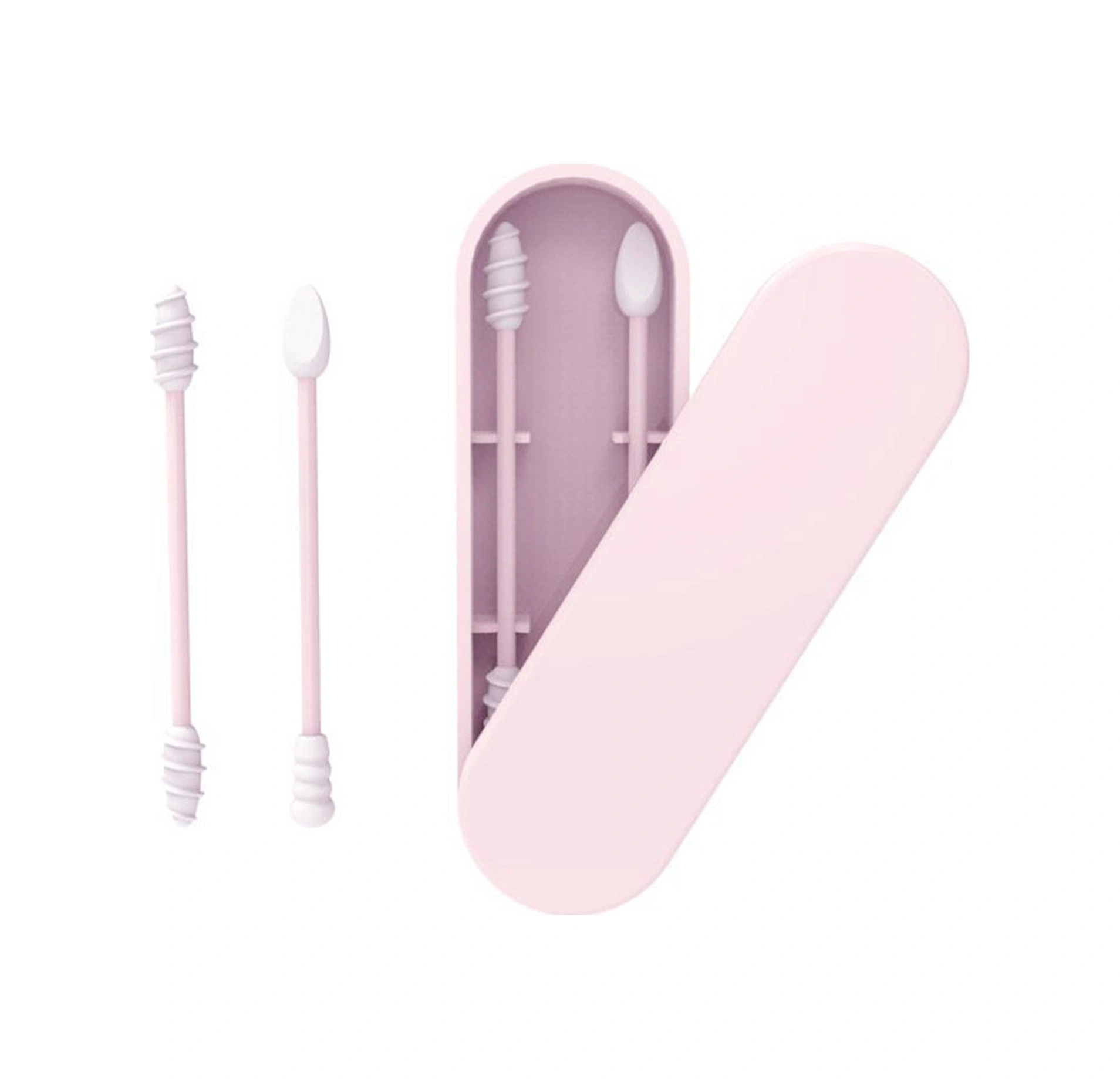 Youtek Yeniden Kullanılabilir Silikon Kulak Temizleme Ve Makyaj Q-tip 2'li Paket Pembe Pembe