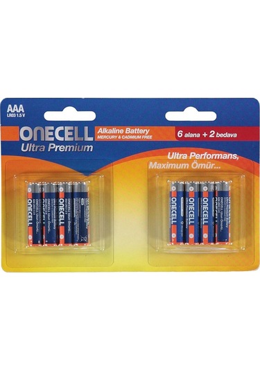 Onecell LR03 Ultra Premium 1.5V AAA Alkalin Pil 8'li